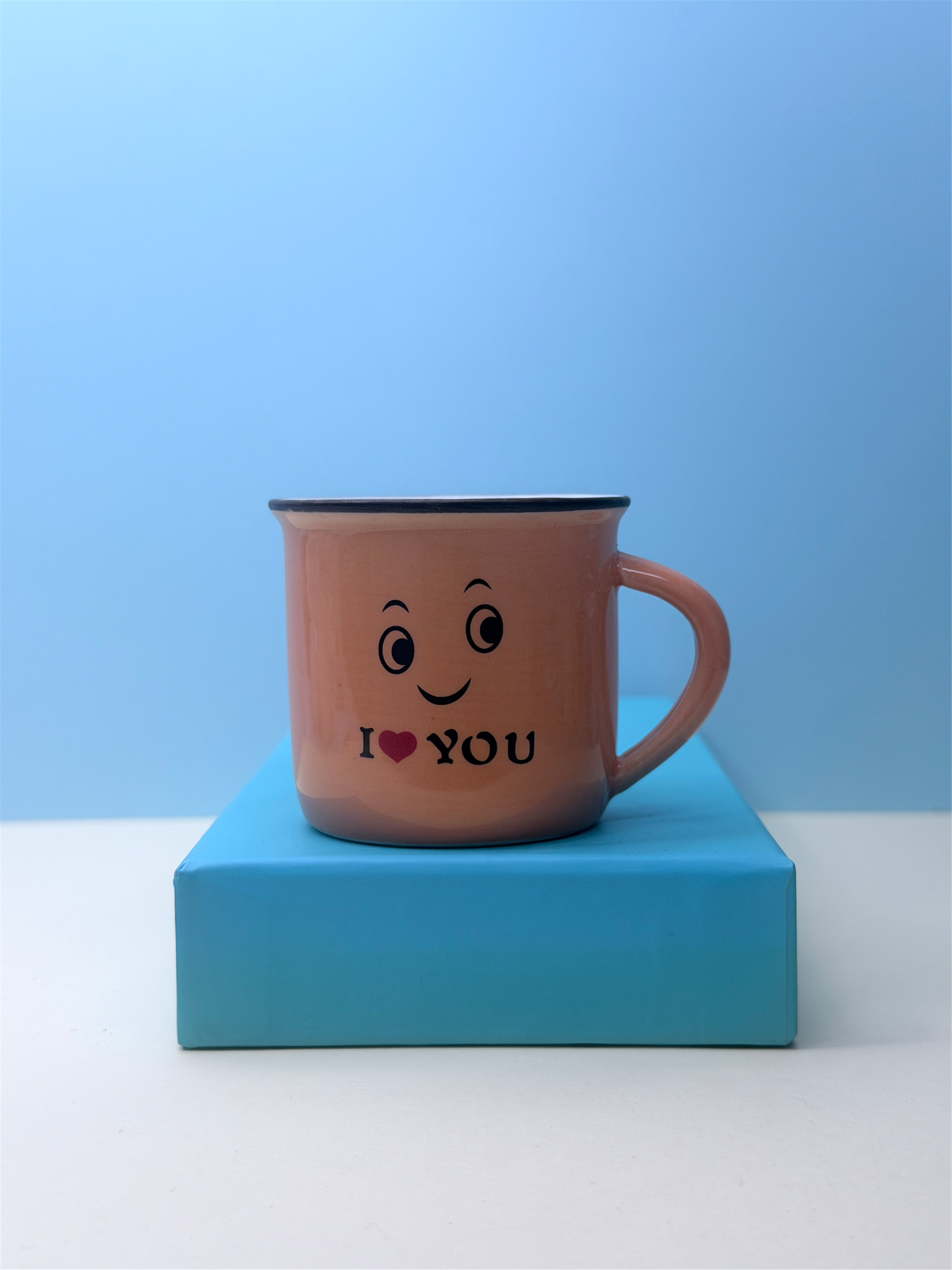 کاپ سرامیکی کوچک نارنجی طرح I Love You 